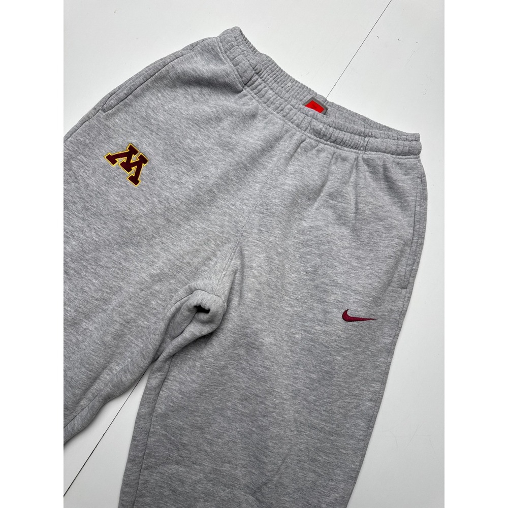 Nike Team Minnesota Golden Gophers Gray Sweatpants Mens Medium Zipper Cuffs